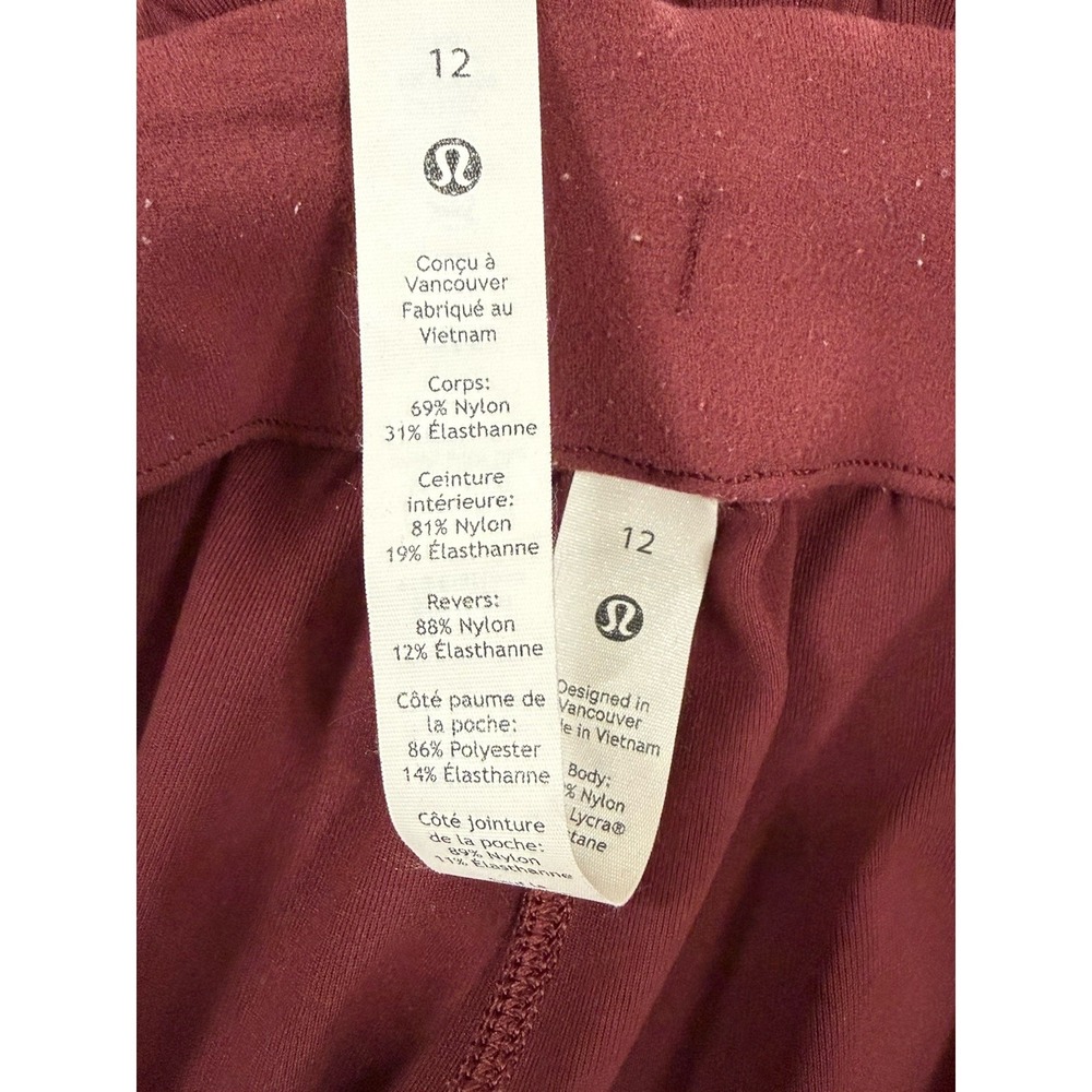 Lululemon Womens Stretch High-Rise Jogger Full Length Athleisure Red Merlot 12 - Picture 13 of 15